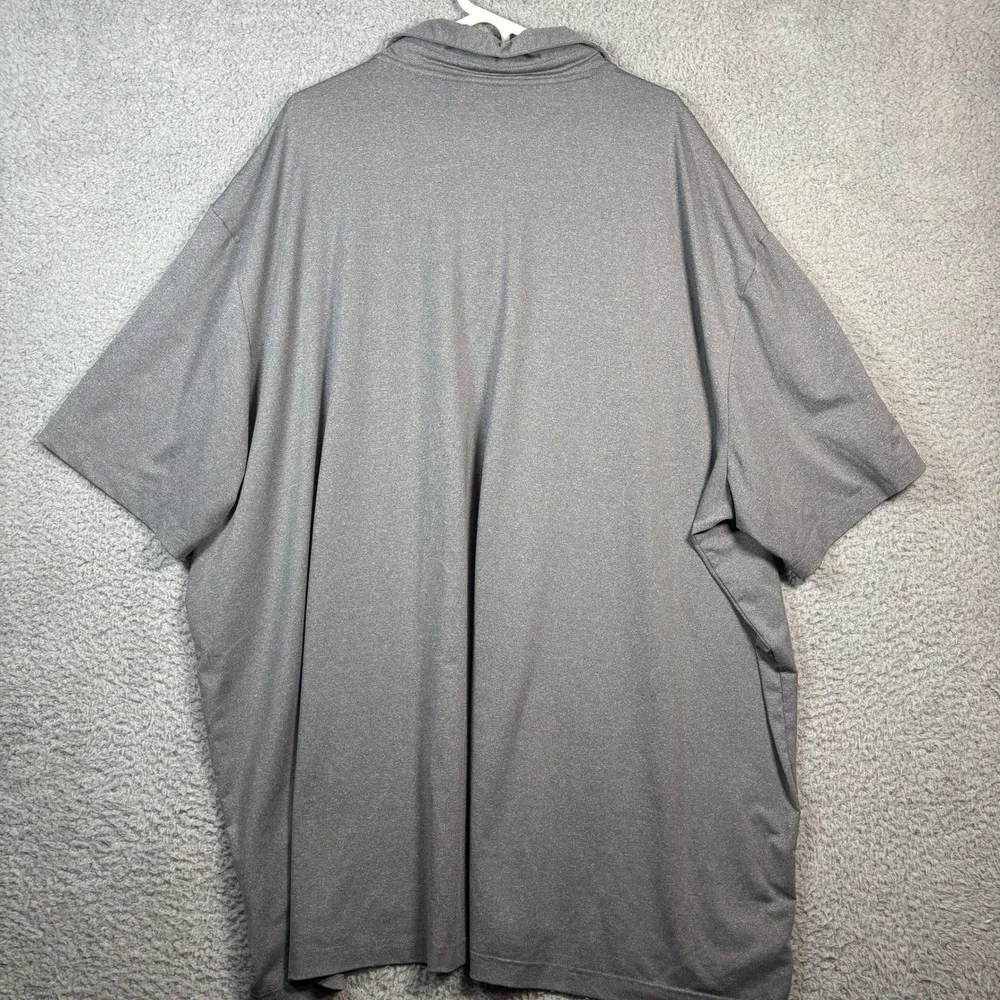 Adidas Polo Shirt Men 5XL Grey Performance Golf Short Sleeve Stretch Heathered